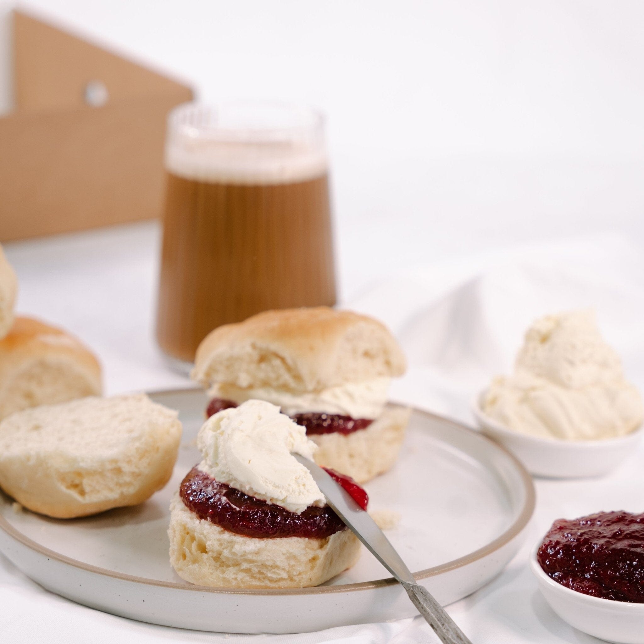 House-made Scones with Raspberry Jam & Whipped Cream (on the side)-CATERING IN MELBOURNE-FIG-iPantry-australia