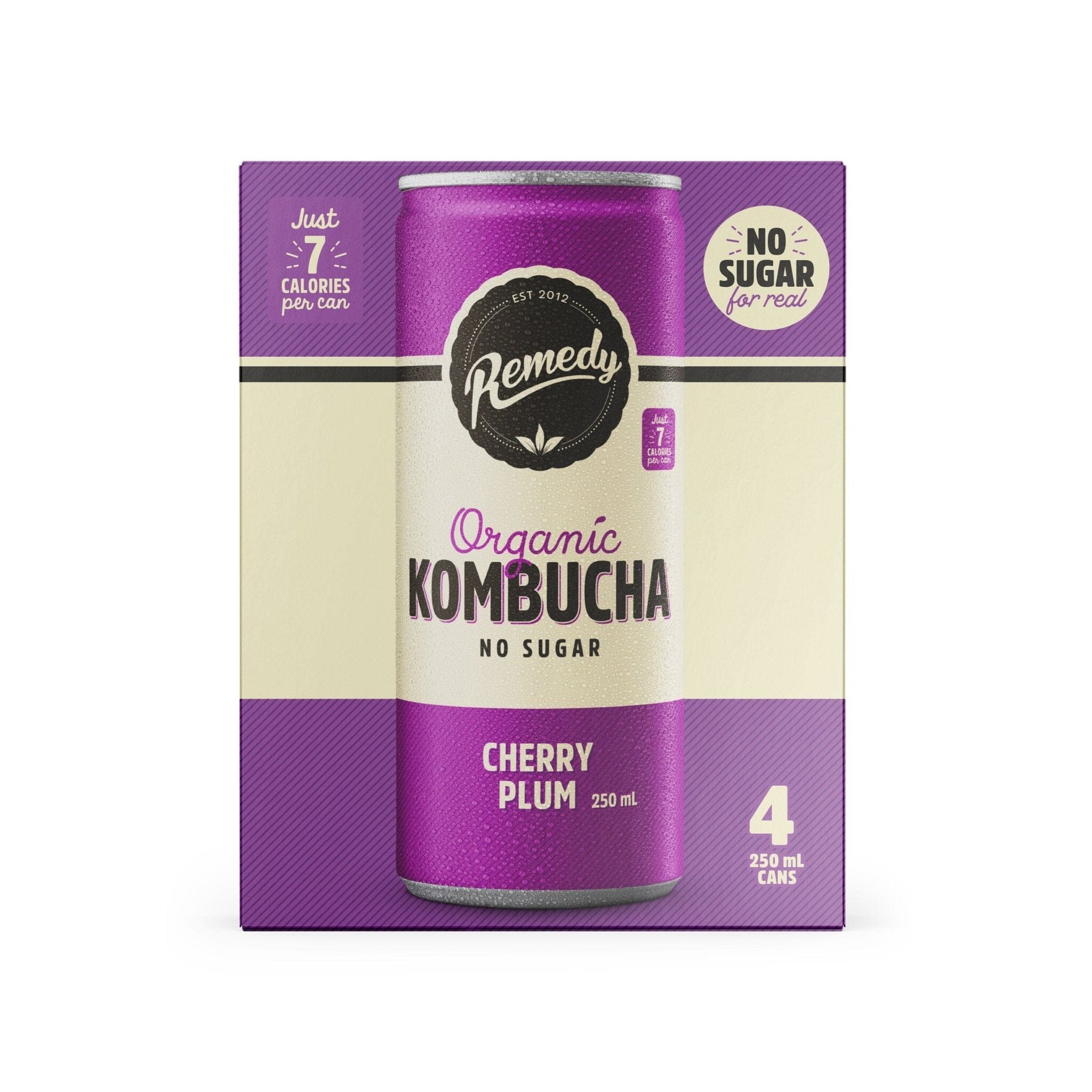 Remedy Kombucha Cherry Plum 250mL 4pk-Beverages-Remedy-iPantry-australia